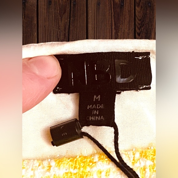 NBD Women’s Size Medium Bergette Mini Dress In Yellow & White • Double Breasted - Picture 13 of 16